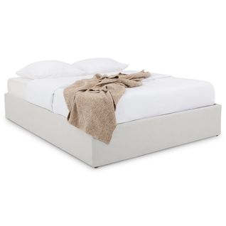 Lit Coffre Bliss 140 X 190 Rembourré En Tissu - Gris