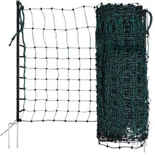 Filet Pour Lapin Et Autres Petits Animaux Électrifiable - 50 M - 65 Cm - Double Pointe - Vert