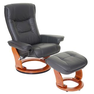 Mca Fauteuil Relax Hamilton Cuir Charge 130kg Noir Doré