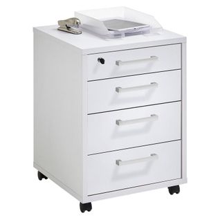 Caisson De Bureau 4 Tiroirs "kazed" 65cm Blanc