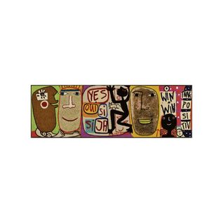 Paillasson 50x75 Tissé Motif Fresque Positiv Multicolore