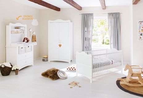 Chambre De Bébé „florentina” Large, Étagère Adaptable Large Inclue, 4 Pièces