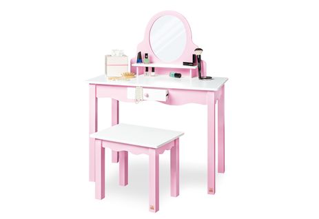 Coiffeuse « jasmin » Avec Tabouret, à 2 Éléments