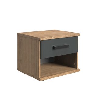 Chevet 1 Tiroir Décor Chêne Et Graphite - L46 Cm