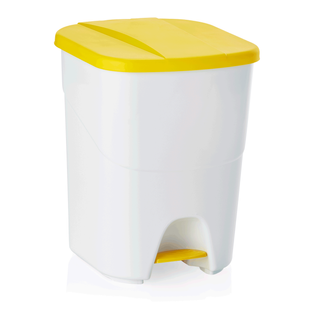 Poubelle à Pédale En Polypropylène 40 L Jaune L 350 Mm L 385 Mm H 455 Mm -