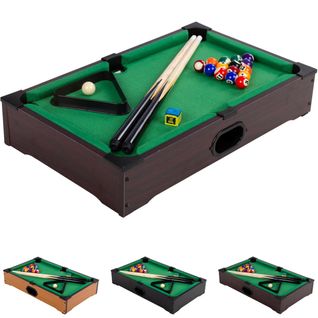 Mini Table De Billard 51x31x10 cm Bois Foncé + Accessoires