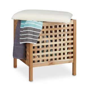 Tabouret De Salle De Bain En Bois Noyer