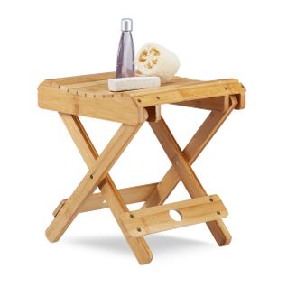 Tabouret En Bambou Pliant Salle De Bain