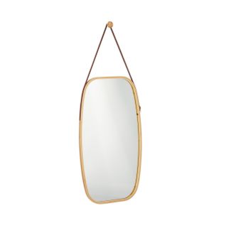 Miroir Ovale Mural Suspendu En Bambou