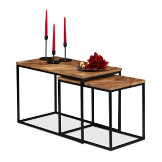 Jeu De 2 Tables En Bois De Manguier