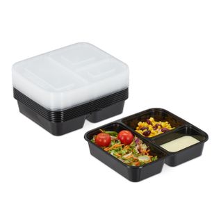 10x Meal Prep Containers 3 Compartiments