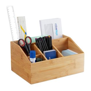 Organiseur De Bureau Bambou 6 Casiers