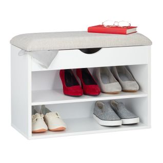 Banc Pour Chaussures Blanc, Rembourré