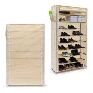 2x Meubles à Chaussures Tissu Beige
