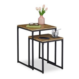 Tables D'appoint Jeu De 2 Effet Bois