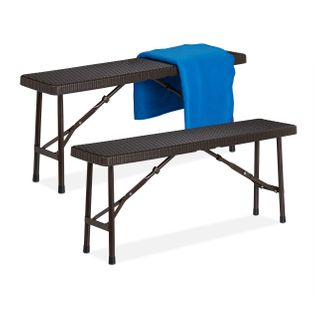 Banc Pliant Brun Lot De 2