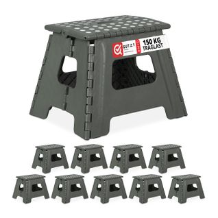 10x Tabourets Pliables L Gris Clair