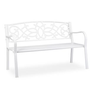 Banc De Jardin Vintage En Blanc