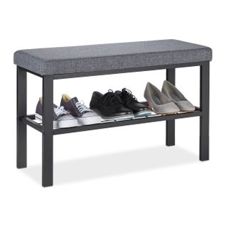 Banquette à Chaussures En Noir Et Gris