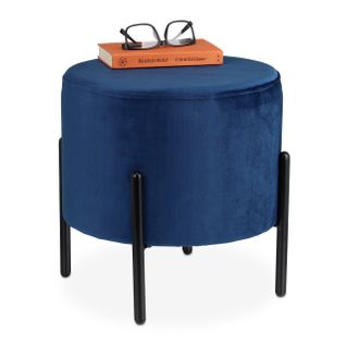 Tabouret En Velours Bleu