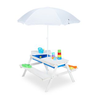 Table En Bois Pour Enfants Et Parasol