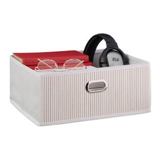 3x Paniers De Rangement En Bambou Blancs