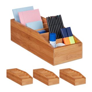 4x Boîtes De Rangement Bambou