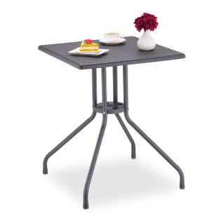 Table De Jardin Grise Aspect Rotin