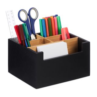 Organiseur Bureau Noir 5 Compartiments