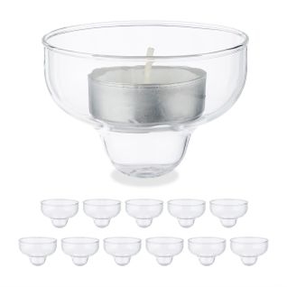 Lot De 12 Photophores Flottants En Verre