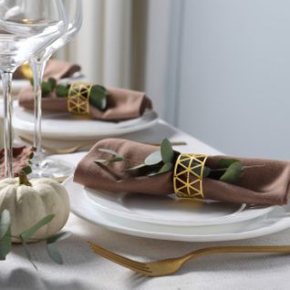 48 Ronds De Serviette Doré