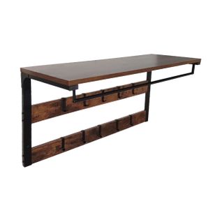 Patère Murale 10 Crochets Et Étagère