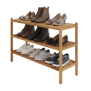 Étagère à Chaussures, 3 Niveaux 69x26x46 Cm - Noyer