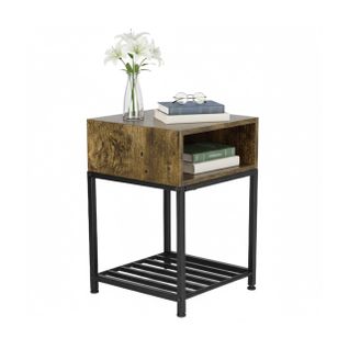 Table De Chevet Industriel Avec Étagère