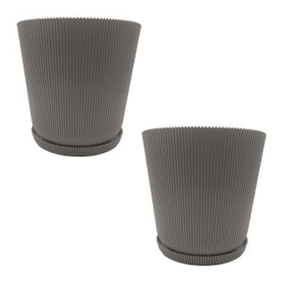 Lot De Deux Pots Avec Soucoupes