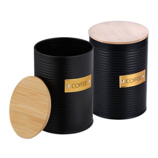 Boîte à Café Avec Couvercle Bambou