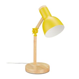 Lampe De Bureau Réglable En Bois