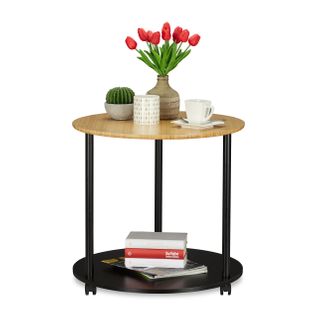 Table D'appoint Ronde Sur Roulettes