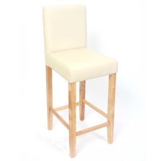 Lot De 2 Tabourets De Bar M37, Simili-cuir Mat, Crème/pieds Clairs