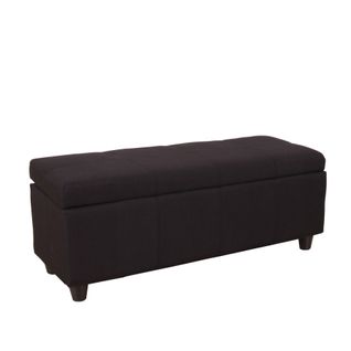 Banc/banquette/coffre De Rangement Kriens, 112x45x45cm, Tissu ~ Noir