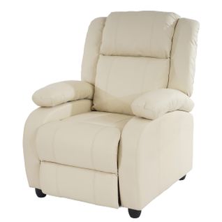 Fauteuil De Télévision, Fauteuil Relax Lincoln, Relaxation, Similicuir ~ Crème
