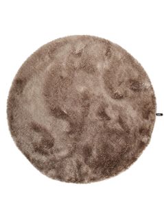 Tapis à Poils Longs Whisper Marron Clair  80 Cm Rond