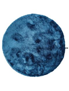 Tapis à Poils Longs Whisper Bleu  80 Cm Rond