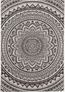 Tapis D'extérieur Et Intérieur Cleo Blanc Et Noir 140x200 Cm