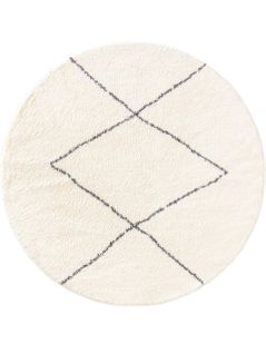 Tapis à Poils Longs Rond Benno Crème  120 Cm Rond