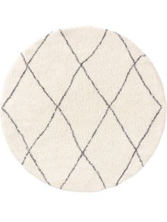 Tapis à Poils Longs Rond Benno Crème  120 Cm Rond