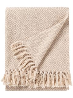 Plaid En Coton Jasmin Beige 125x150 Cm