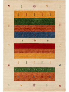 Tapis De Laine Jamal Multicouleur/beige 120x170 Cm
