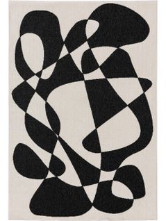 Tapis D'extérieur Et Intérieur Taro Noir Et Blanc 2 120x170 Cm