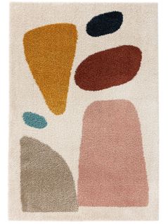 Tapis à Poils Longs Louise Crème/rose 120x170 Cm
